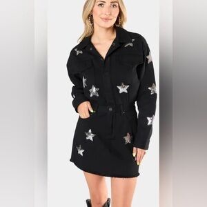 Buddy Love Dresses / Star Studded Black Denim Dress - WORN ONCE ⭐️